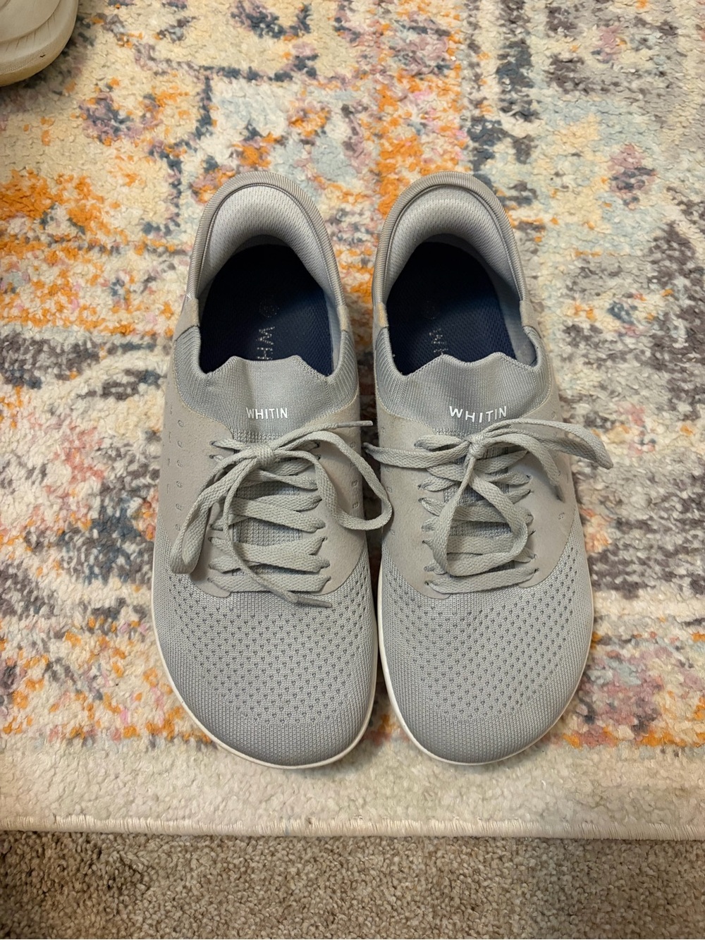WHITIN women’s barefoot Light Gray Knit Lace-Up slip on sneakers
